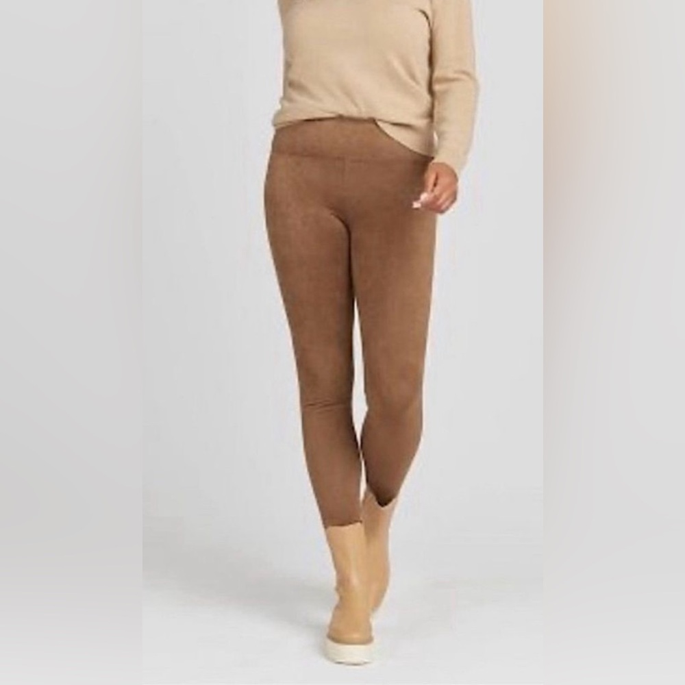 SPANX Brown Suede Leggings